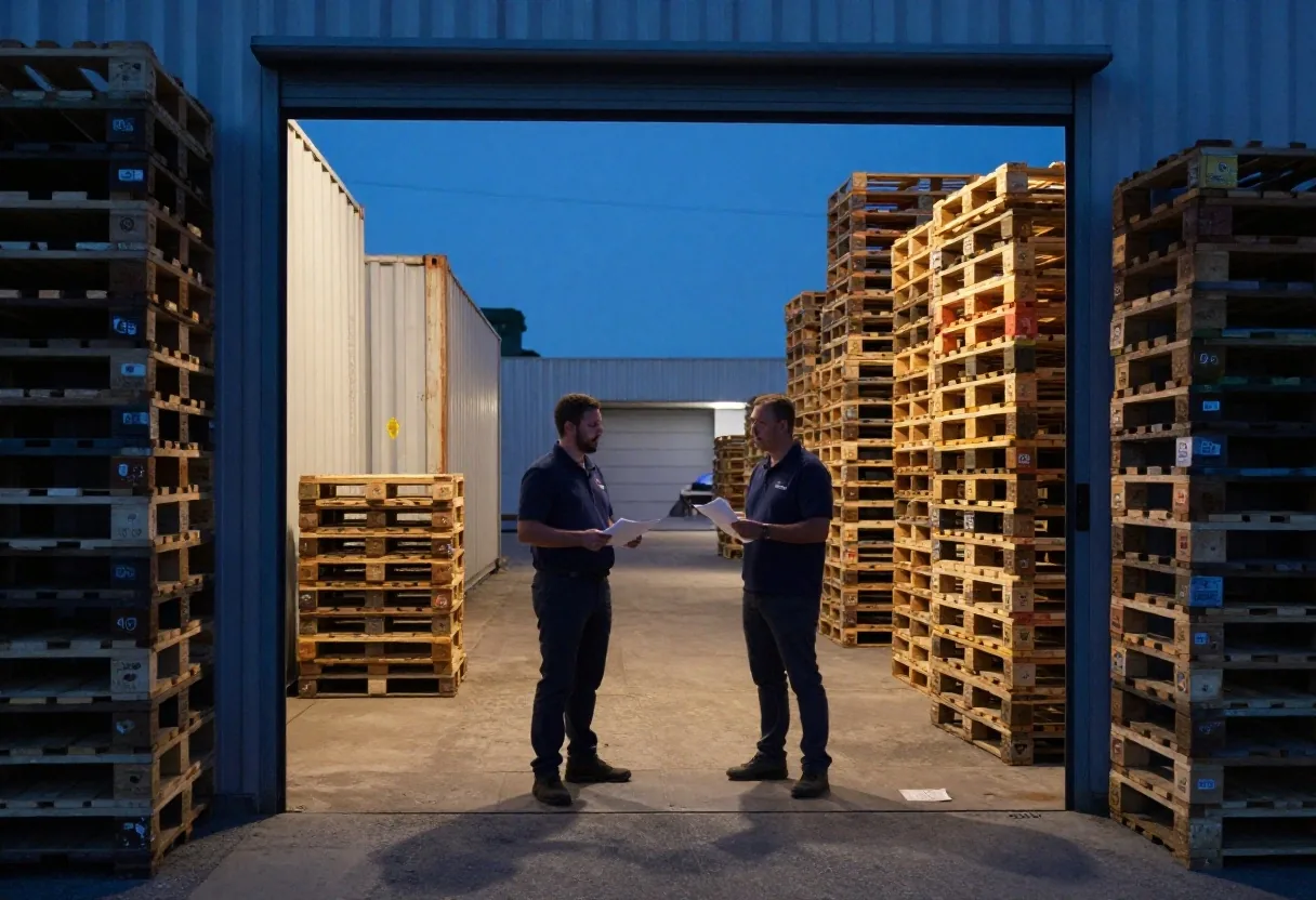 Equipo comercial revisando documentos de exportación